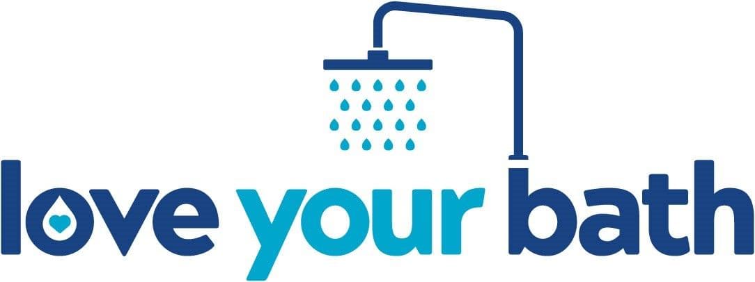 Love Your Bath logo with shower head and water droplets